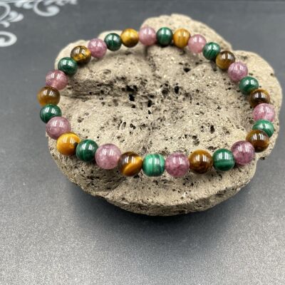 Special joint pain bracelet in Malachite, Lepidolite and Tiger's Eye