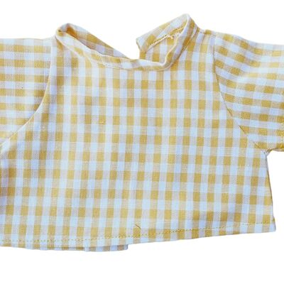 VICHY chemise manches courtes jaune