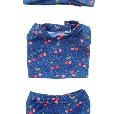 SALADE FRUITS ensemble 3 pieces bandeau cerises marine