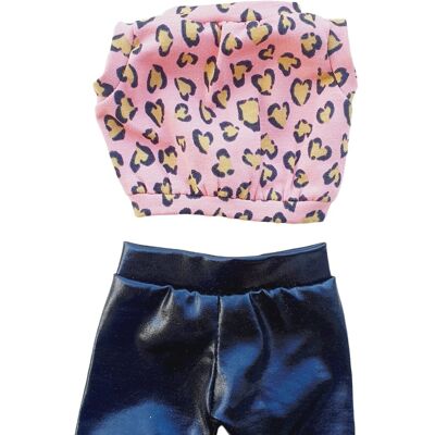 LEOPARD ensemble pantalon sweat bandeau rose