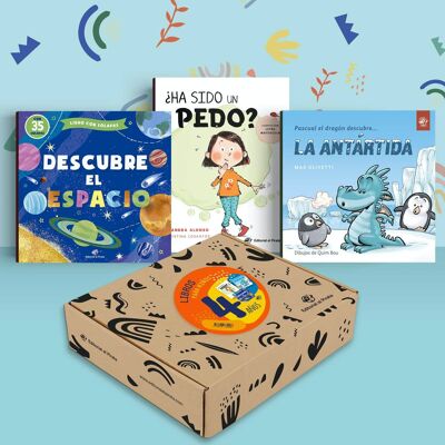 Pack of 3 children's books for 4-year-olds: stories in Spanish, illustrated albums, books with flaps, hardcover, to learn to read / capital letter, print / search and find game