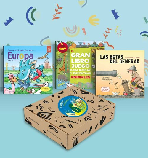 Pack de 3 libros infantiles para niños de 6 años: cuentos en español, álbumes ilustrados, con valores, paz, culturas diferentes, cambio climático / juego de buscar y encontrar, laberintos, juego de mesa, animales / aprender a leer