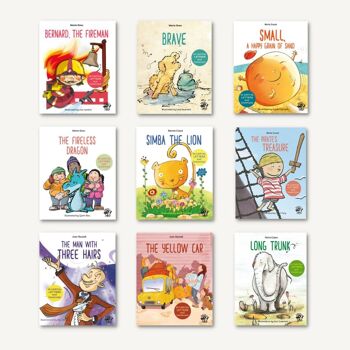 Pack de 9 livres pour enfants en anglais pour apprendre à lire : histoires avec des valeurs en majuscules, bâton, et impression / amitié, respect, égalité, diversité, famille / enfants entre 4 et 6 ans 2