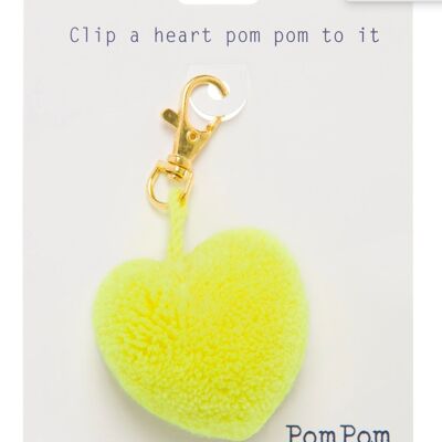 Clip Cuore Giallo Fluo