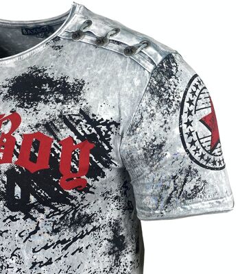 Subliminal Mode - T shirt Imprimé Manches Courtes, Délavé en Coton - BX102 2