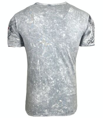 Subliminal Mode - T shirt Imprimé Manches Courtes, Délavé en Coton - BX102 4
