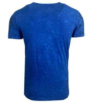 Subliminal Mode - T shirt Imprimé Manches Courtes, Délavé en Coton - BX102 8