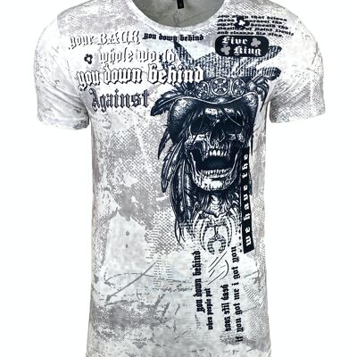 Subliminal Mode - Kurzärmliges T-Shirt mit Totenkopf-Print - BX105