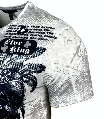 Subliminal Mode - T shirt Imprimé Tête de Mort Manches Courtes - BX105 2