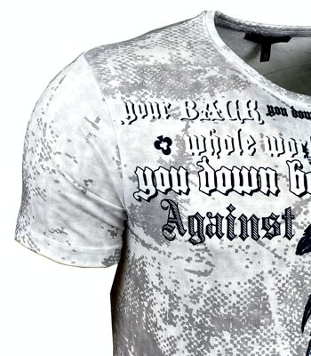 Subliminal Mode - T shirt Imprimé Tête de Mort Manches Courtes - BX105 3