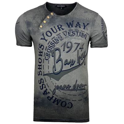 Subliminal Mode - Short Sleeve Printed T Shirt, Washed Cotton - BX145