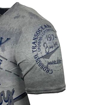 Subliminal Mode - T shirt Imprimé Manches Courtes, Délavé en Coton - BX145 2