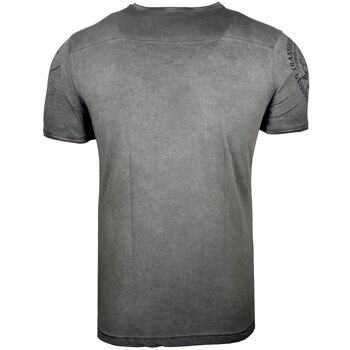 Subliminal Mode - T shirt Imprimé Manches Courtes, Délavé en Coton - BX145 3