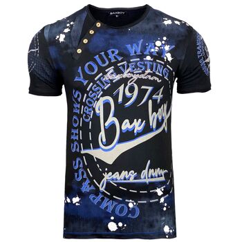Subliminal Mode - T shirt Imprimé Manches Courtes, Délavé en Coton - BX145 4