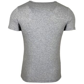 Subliminal Mode - T shirt Imprimé Tête de Mort Manches Courtes avec Strass - BX2312 3