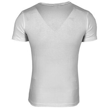 Subliminal Mode - T shirt Imprimé Tête de Mort Manches Courtes avec Strass - BX2312 9