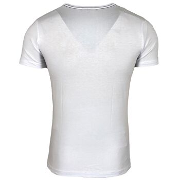 Subliminal Mode - T shirt Imprimé Tête de Mort Manches Courtes avec Strass - BX2314 12