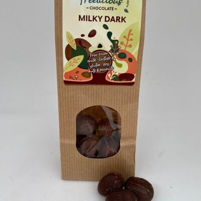 Easter: 12 small eggs milky dark 60% cocoa