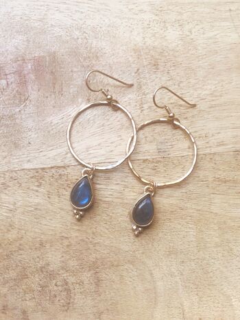 Boucles d'oreilles larme labradorite 6