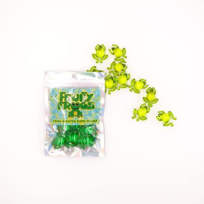 Fruity Frogs - 10 perlas de baño en forma de rana. con aroma a kiwi