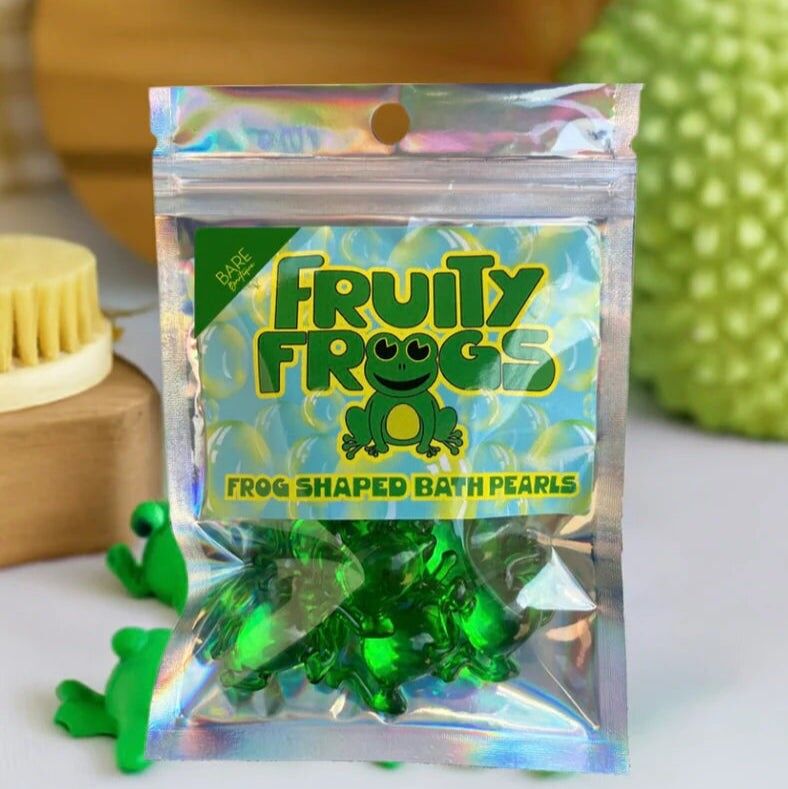Fruity Frogs - 10 Frog Shaped Bath Pearls. Kiwi Scented