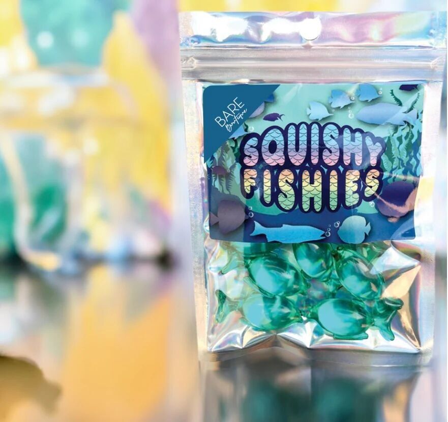 Squishy Fishies - 10 Ocean Scented, Fish Shaped Bath Pearls