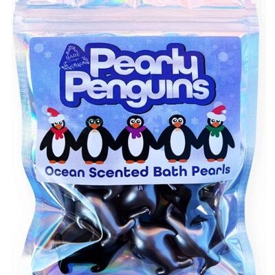 Pearly Penguins - 10 perle da bagno a forma di pinguino profumate dell'oceano