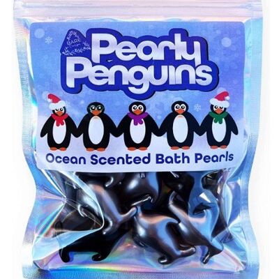 Pearly Penguins - 10 perle da bagno a forma di pinguino profumate dell'oceano