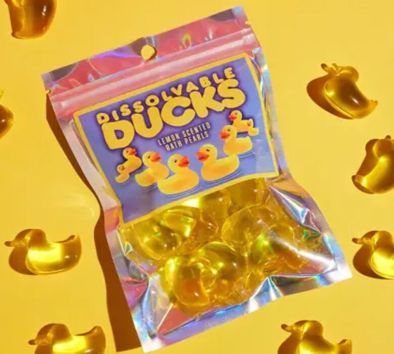 Anatre dissolvibili - 10 perle da bagno al profumo di limone a forma di anatra