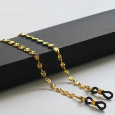Golden glasses chain with sequin links, MIYA model (among the best sellers)