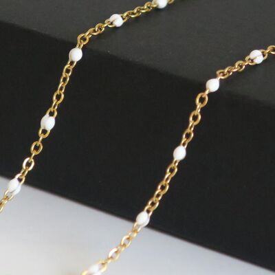 Glasses chain with white pearls, PEGASE model