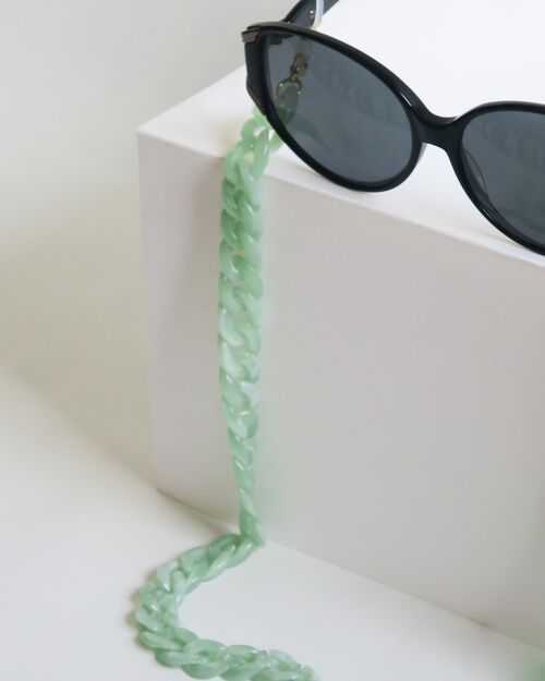 Chaine de lunettes en acrylique verte