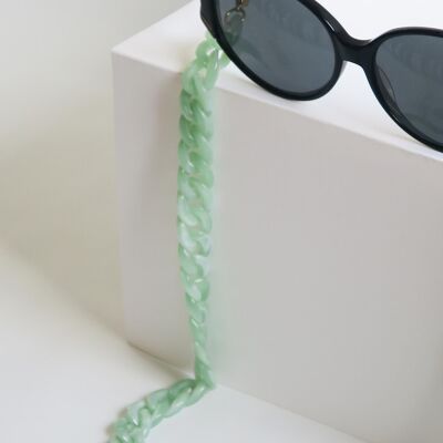 Chaine de lunettes en acrylique verte