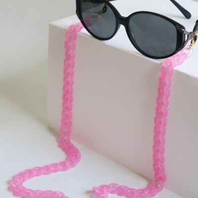 Cadena de gafas acrílica rosa caramelo