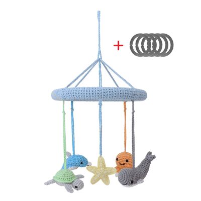 Crochet Baby Mobile SEA ANIMALS (4-in-1) Real handwork