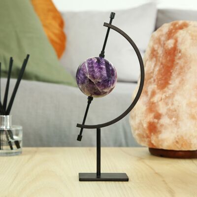 Amethyst Sphere Natural Crystal Gemstone & Stand