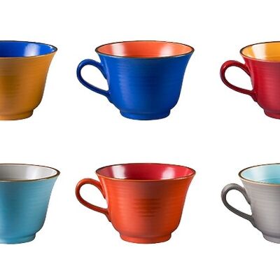 Tasses à café colorées - Mug - Set de 6 - Ø 13cm -