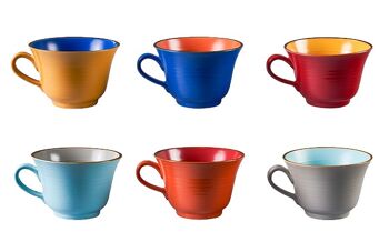 Tasses à café colorées - Mug - Set de 6 - Ø 13cm - 1