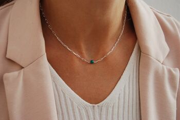 Collier turquoise, collier en argent 925, collier de pierres précieuses délicates. 4