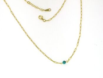 Collier turquoise, collier en argent 925, collier de pierres précieuses délicates. 6