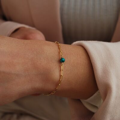 Bracelet turquoise, bracelet en argent sterling, bracelet en pierres précieuses.