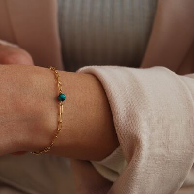 Bracelet turquoise, bracelet en argent sterling, bracelet en pierres précieuses.