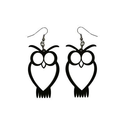 Plexiglass Hollow Owl Earrings