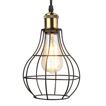 Vintage Industriel 8 Black Way Vintage Pendentif Plafond Pendentif Lumière Lustre En Métal Vase Forme Ombre Intérieur Suspendu Luminaire ~ 1179 2