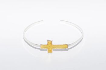 Bracelet croix jaune argent 1