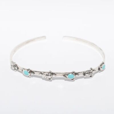 Turquoise turtles silver bracelet