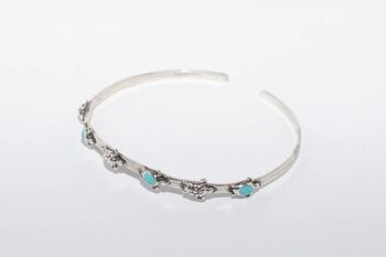 Bracelet argent tortues turquoises 2