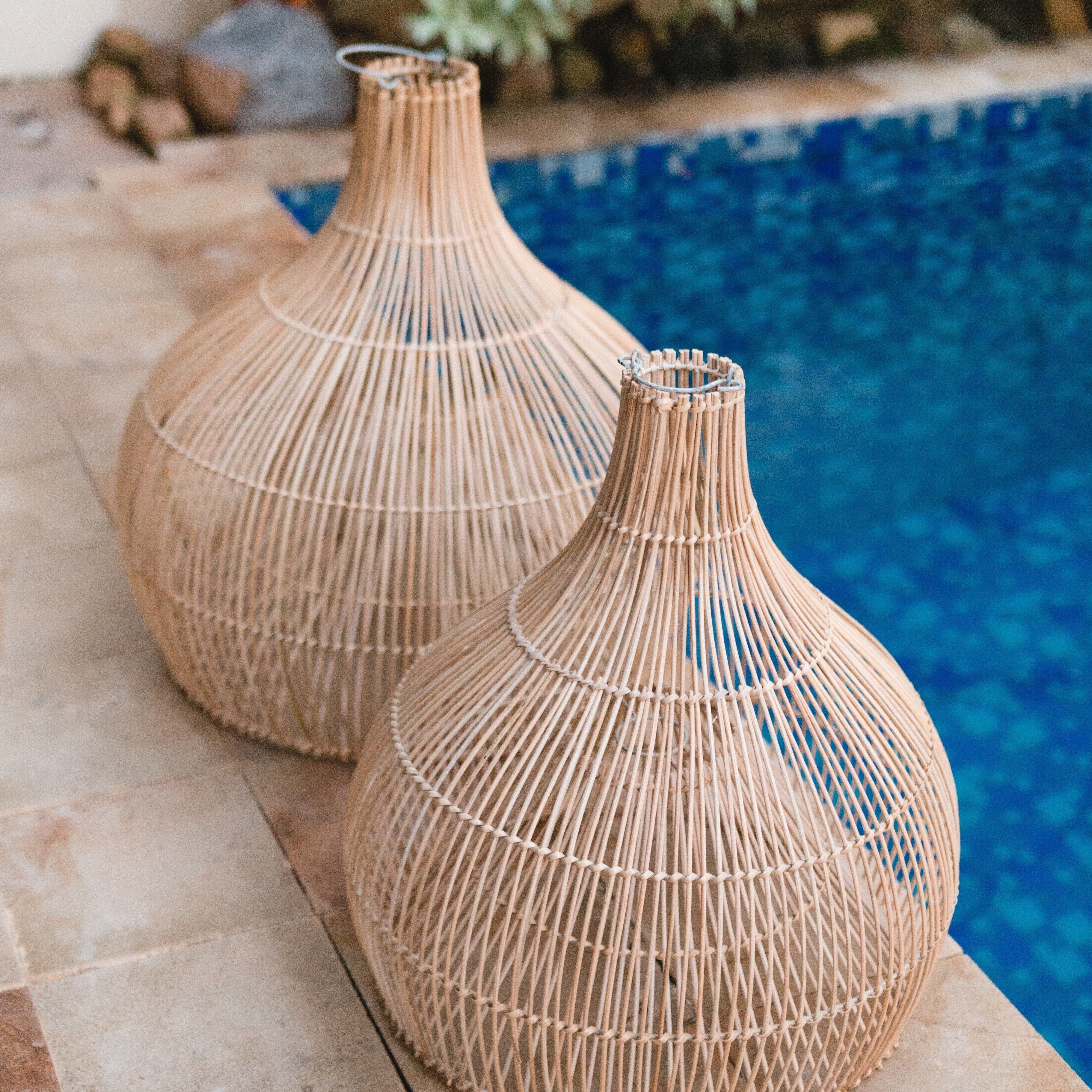 Rattan Lampe | Lampenschirm | Pendelleuchte ALAM 40/50 cm