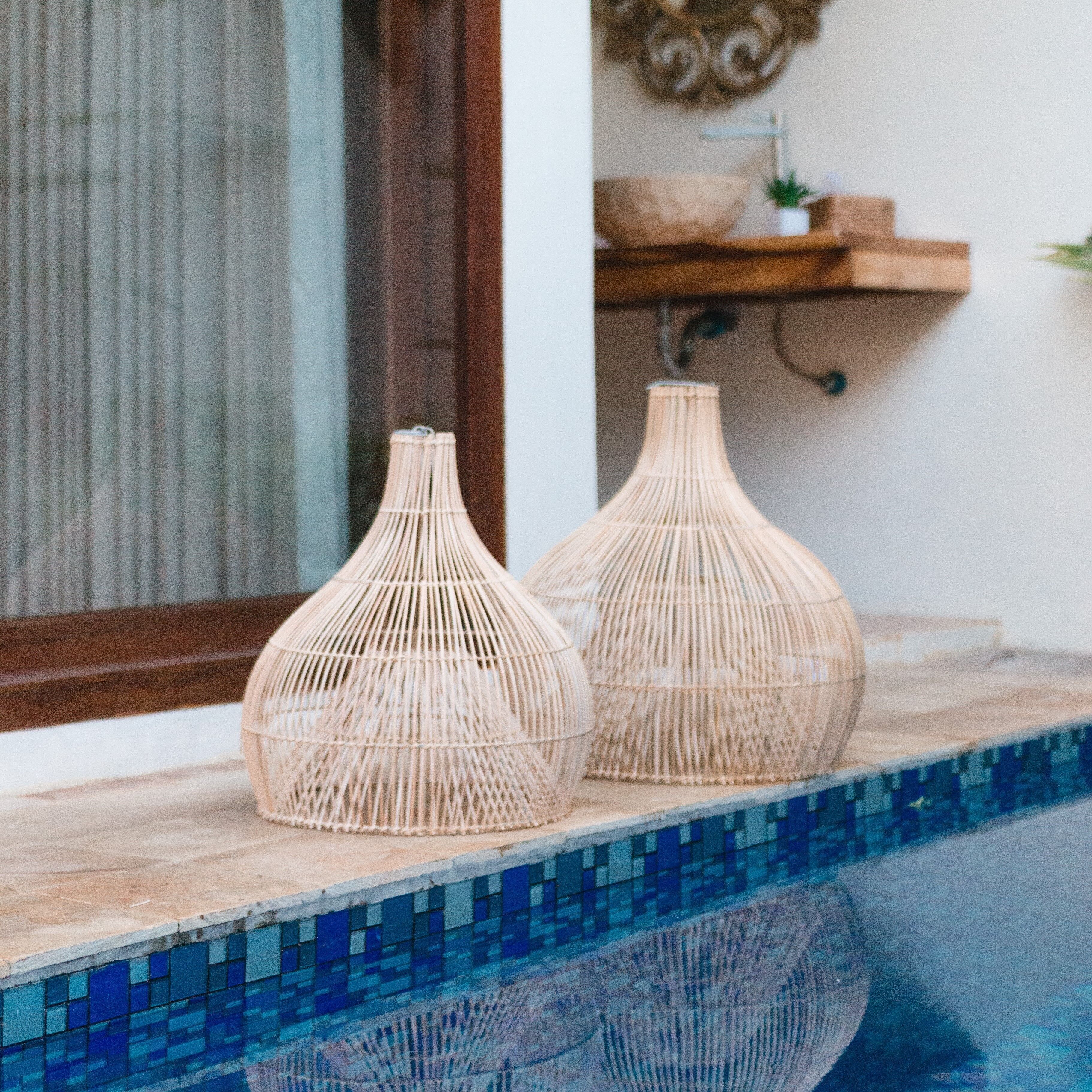 Rattan Lampe | Lampenschirm | Pendelleuchte ALAM 40/50 cm