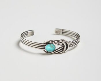 Bracelet argent fantaisie turquoise naturelle 1